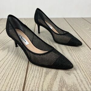 Nina Niley Evening Lined Mesh Cap Toe & Heel Pumps US7.5M/EUR37.5 Black $99